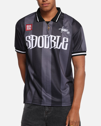 S Double Football Jersey Black Stripe