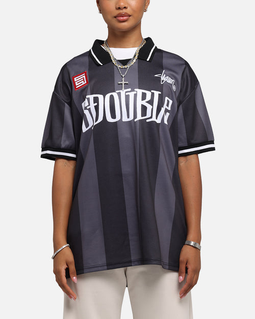 S Double Football Jersey Black Stripe