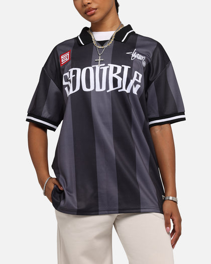 S Double Football Jersey Black Stripe