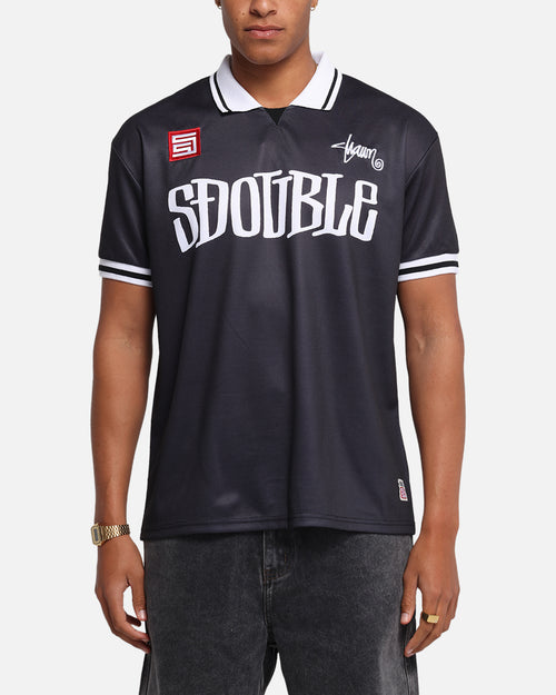 S Double Football Jersey Solid Black