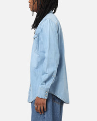 Levi Strauss And Co Barstow Western Standard Denim Button Up Shirt Blue