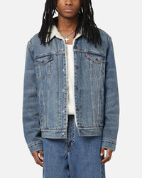 Levi Strauss And Co Relaxed Fit Sherpa Trucker Jacket Blue