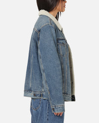Levi Strauss And Co Relaxed Fit Sherpa Trucker Jacket Blue
