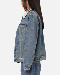 Levi Strauss And Co Relaxed Fit Sherpa Trucker Jacket Blue
