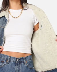 Levi Strauss And Co Relaxed Fit Sherpa Trucker Jacket Blue