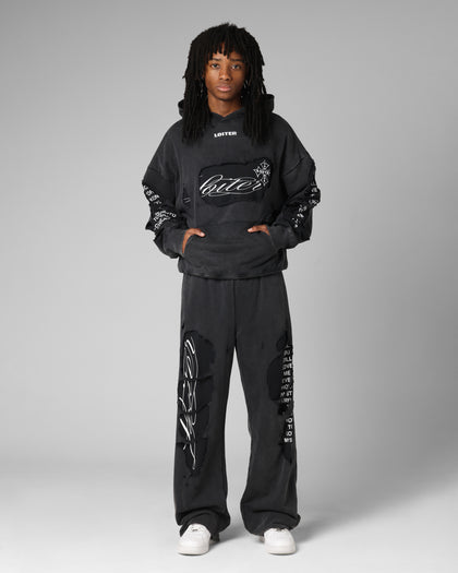 Loiter Destruction Hoodie Black