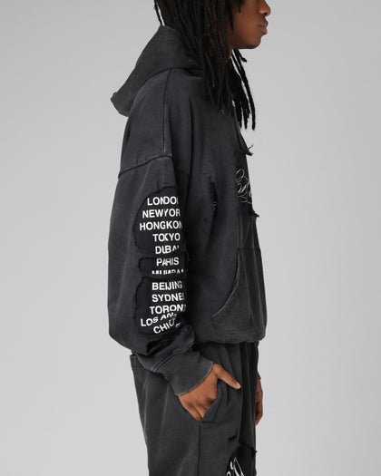 Loiter Destruction Hoodie Black