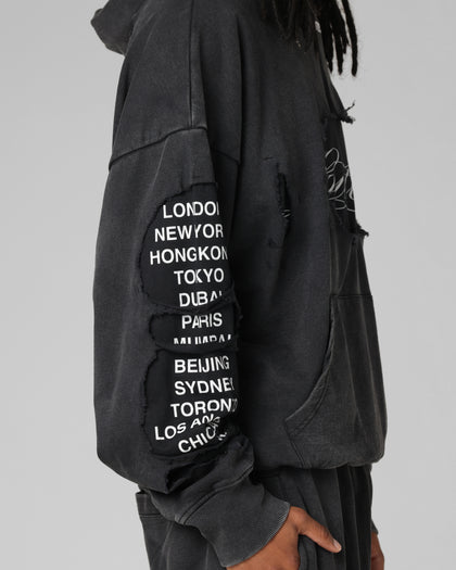 Loiter Destruction Hoodie Black