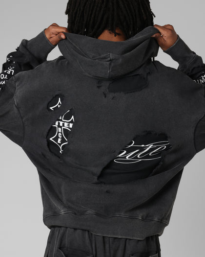 Loiter Destruction Hoodie Black