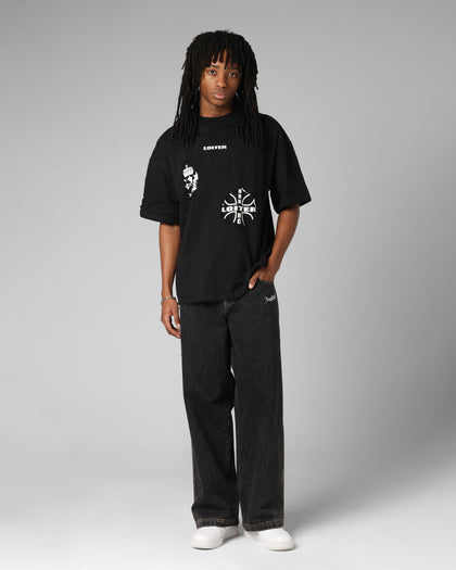 Loiter Destruction T-Shirt Black Wash