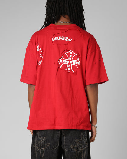 Loiter Destruction T-Shirt Red