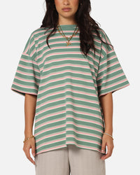 XXIII Standard Stripe T-Shirt Green/Pink