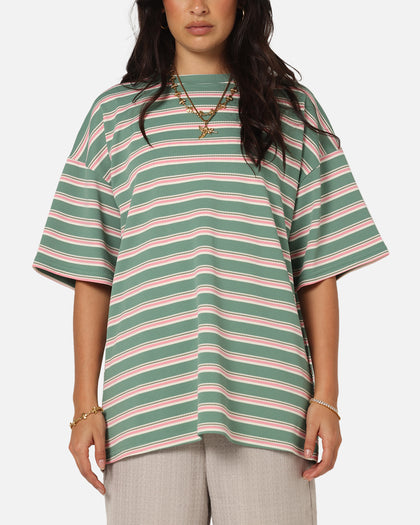 XXIII Standard Stripe T-Shirt Green/Pink