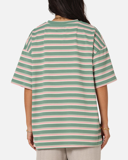 XXIII Standard Stripe T-Shirt Green/Pink