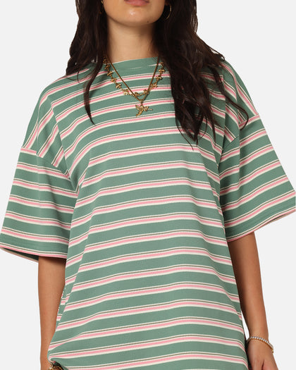 XXIII Standard Stripe T-Shirt Green/Pink