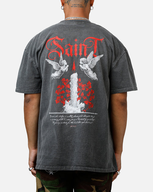 Saint Morta Candle Lit Boxy T-Shirt Black Wash
