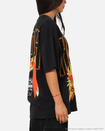 The Pokémon Collection By 73Studio Ho-Oh T-Shirt Black Acidwash