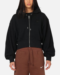 Jordan Women's Flight Fleece Satin-Lined Hoodie Black/Dark Smoke
