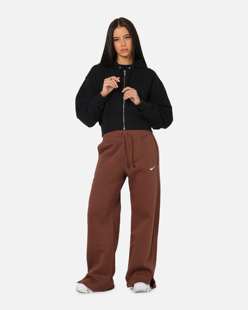 Jordan Women's Flight Fleece Satin-Lined Hoodie Black/Dark Smoke