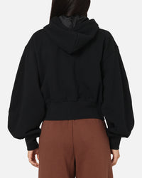 Jordan Women's Flight Fleece Satin-Lined Hoodie Black/Dark Smoke