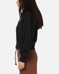 Jordan Women's Flight Fleece Satin-Lined Hoodie Black/Dark Smoke