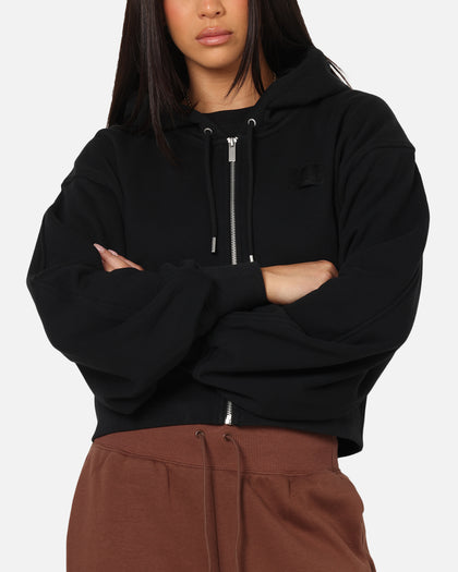 Jordan Women's Flight Fleece Satin-Lined Hoodie Black/Dark Smoke