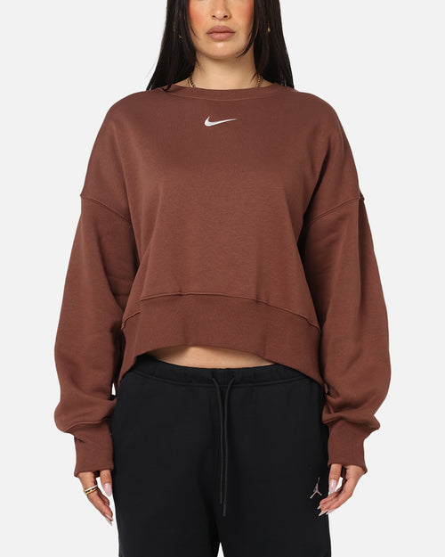 Nike Women's Sportswear Phoenix Fleece Crewneck Archaeo Brown/Sail