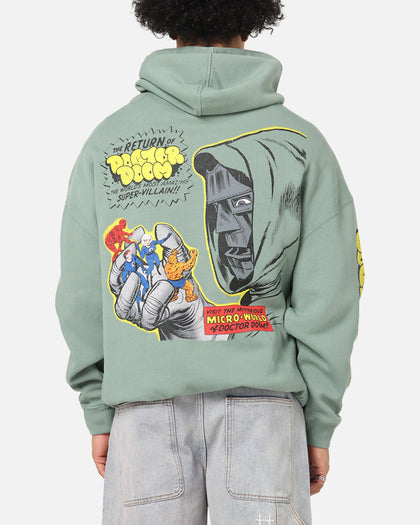 73Studio Marvel Fantastic Four Doctor Doom Villain Hoodie Washed Green