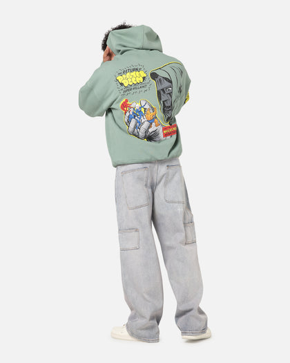 73Studio Marvel Fantastic Four Doctor Doom Villain Hoodie Washed Green