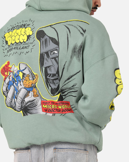 73Studio Marvel Fantastic Four Doctor Doom Villain Hoodie Washed Green