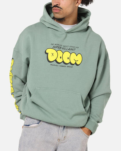 73Studio Marvel Fantastic Four Doctor Doom Villain Hoodie Washed Green