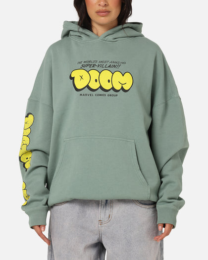 73Studio Marvel Fantastic Four Doctor Doom Villain Hoodie Washed Green