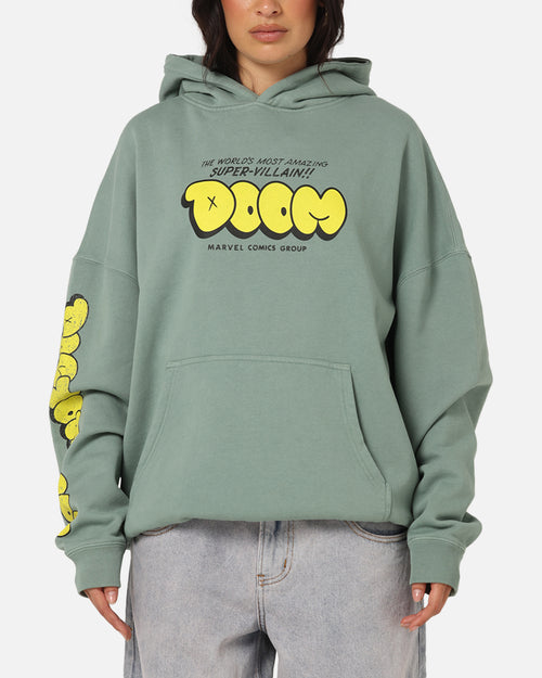 73Studio Marvel Fantastic Four Doctor Doom Villain Hoodie Washed Green