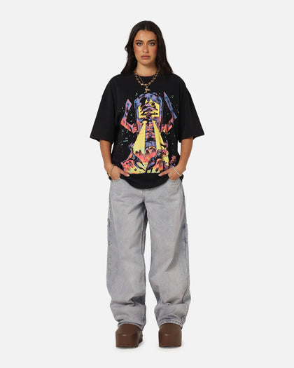 73Studio Marvel Fantastic Four Galactus Universe T-Shirt Black Acidwash