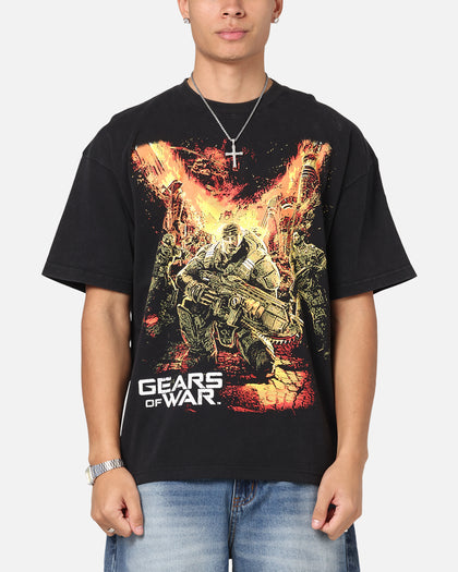 73Studio X Gears Of War '06 Gears Of Wear Vintage T-Shirt Black Acidwash