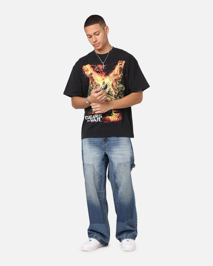 73Studio X Gears Of War '06 Gears Of Wear Vintage T-Shirt Black Acidwash