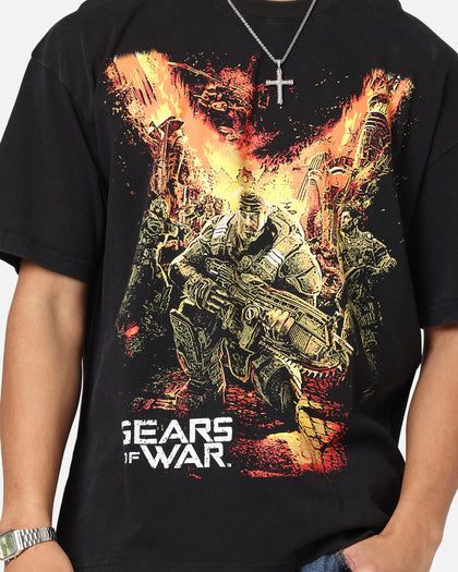 73Studio X Gears Of War '06 Gears Of Wear Vintage T-Shirt Black Acidwash