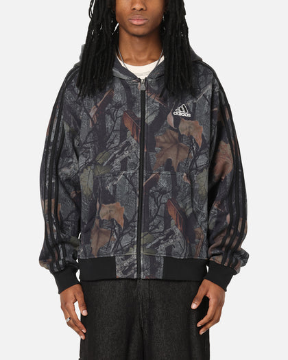 Adidas Camo Zip Up Hoodie Black