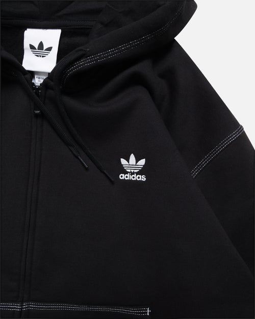 Adidas Essentials Trefoil Full Zip Hoodie Black