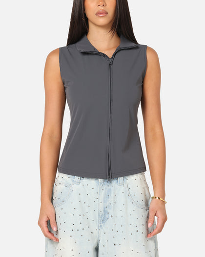 XXIII Women's Asymmetric Zip Top Grey