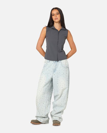 XXIII Women's Asymmetric Zip Top Grey