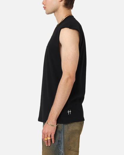Saint Morta Studios Logo Oversized Muscle T-Shirt Black