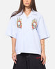 Ed Hardy Flame Stripe Button Up Shirt Blue Pin Stripe