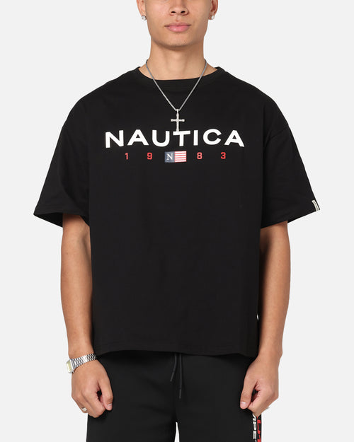 Nautica Letter Logo T-Shirt Black