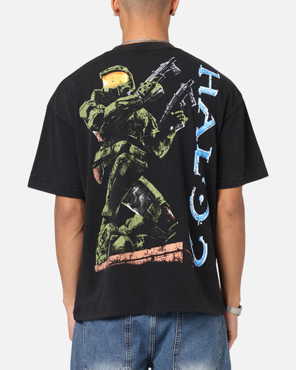 73Studio X Halo Halo 2 Vintage T-Shirt Black Acidwash