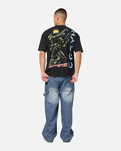 73Studio X Halo Halo 2 Vintage T-Shirt Black Acidwash