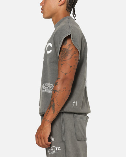 Saint Morta Athletc Cut Off Sweat T-Shirt Washed Charcoal