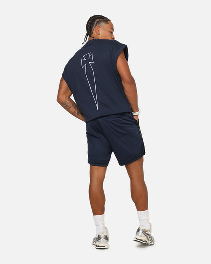 Saint Morta Athletc Cut Off Sweat T-Shirt Dark Royal