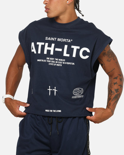 Saint Morta Athletc Cut Off Sweat T-Shirt Dark Royal