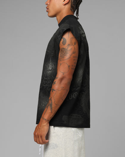 Loiter Sketch Book Muscle T-Shirt Black